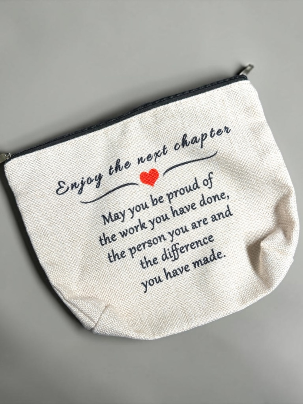 NWOT Retirement Gift Cosmetic Bag “Enjoy The Next Chapter”